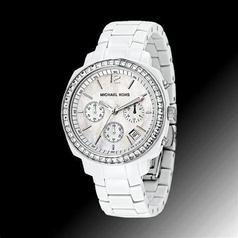 michael kors montre blanche|michael kors diamond watch women's.